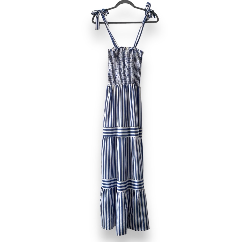 Maxi Dress Blue White Vertical Stripes in M\L
